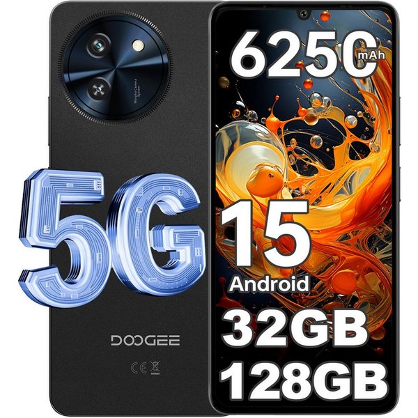DOOGEE Note 59 32GB RAM+128GB ROM/2TB-TF 5G Smartphone (17,15 cm/6.75 Zoll, 128 GB Speicherplatz, 16 MP Kamera, Android 15, 6250mAh, 6.75" HD+ 120Hz, NFC, GPS, 