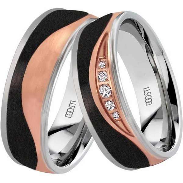 DOOSTI Trauring Schmuck Geschenk Edelstahl Trauring Ehering Partnerring LIEBE, wahlweise mit oder ohne Zirkonia