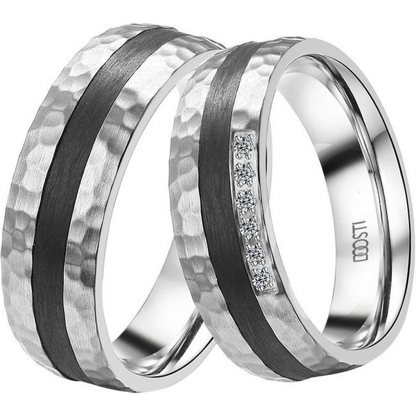 DOOSTI Trauring Schmuck Geschenk Edelstahl Trauring Ehering Partnerring LIEBE, wahlweise mit oder ohne Zirkonia