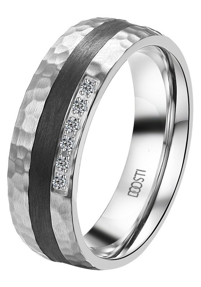 DOOSTI Trauring Schmuck Geschenk Edelstahl Trauring Ehering Partnerring LIEBE, wahlweise mit oder ohne Zirkonia – Bild 2 von 2