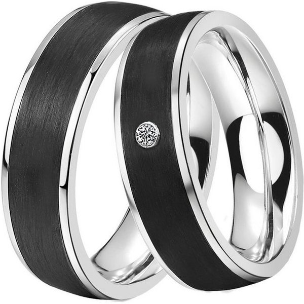 DOOSTI Trauring Schmuck Geschenk Edelstahl Trauring Ehering Partnerring LIEBE, wahlweise mit oder ohne Zirkonia