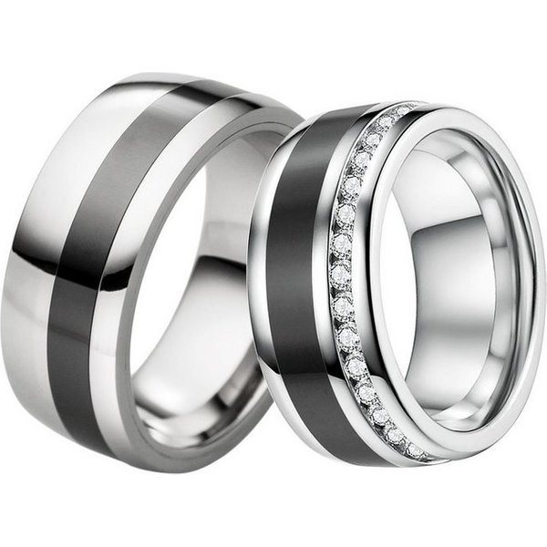 DOOSTI Trauring Schmuck Geschenk Edelstahl Trauring Ehering Partnerring LIEBE, Made in Germany - wahlweise mit oder ohne Zirkonia