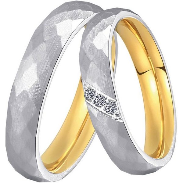 DOOSTI Trauring Schmuck Geschenk Edelstahl Trauring Ehering Partnerring LIEBE, wahlweise mit oder ohne Zirkonia