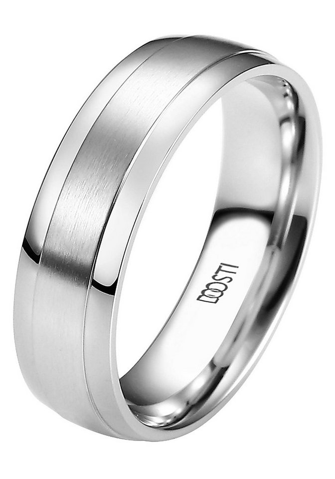 DOOSTI Trauring Schmuck Geschenk Edelstahl Trauring Ehering Partnerring LIEBE, Made in Germany - wahlweise mit oder ohne Zirkonia – Bild 2 von 2