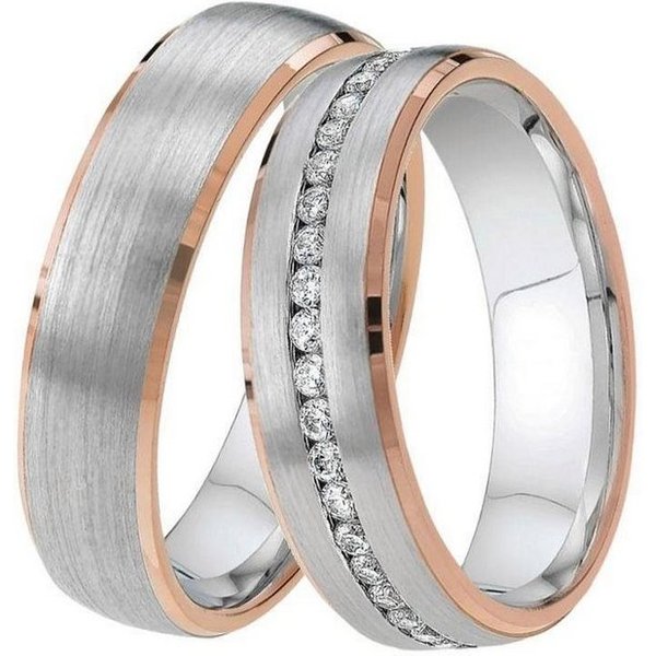 DOOSTI Trauring Schmuck Geschenk Silber 925 Trauring Ehering Partnerring LIEBE, Made in Germany - wahlweise mit oder ohne Zirkonia