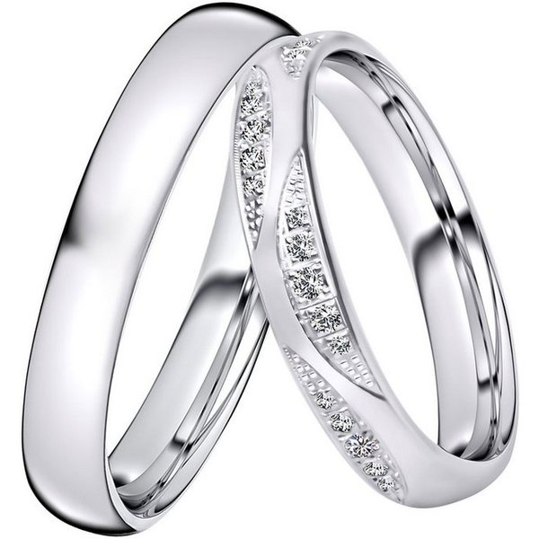 DOOSTI Trauring Schmuck Geschenk Silber 925 Trauring Ehering Partnerring LIEBE, wahlweise mit oder ohne Zirkonia