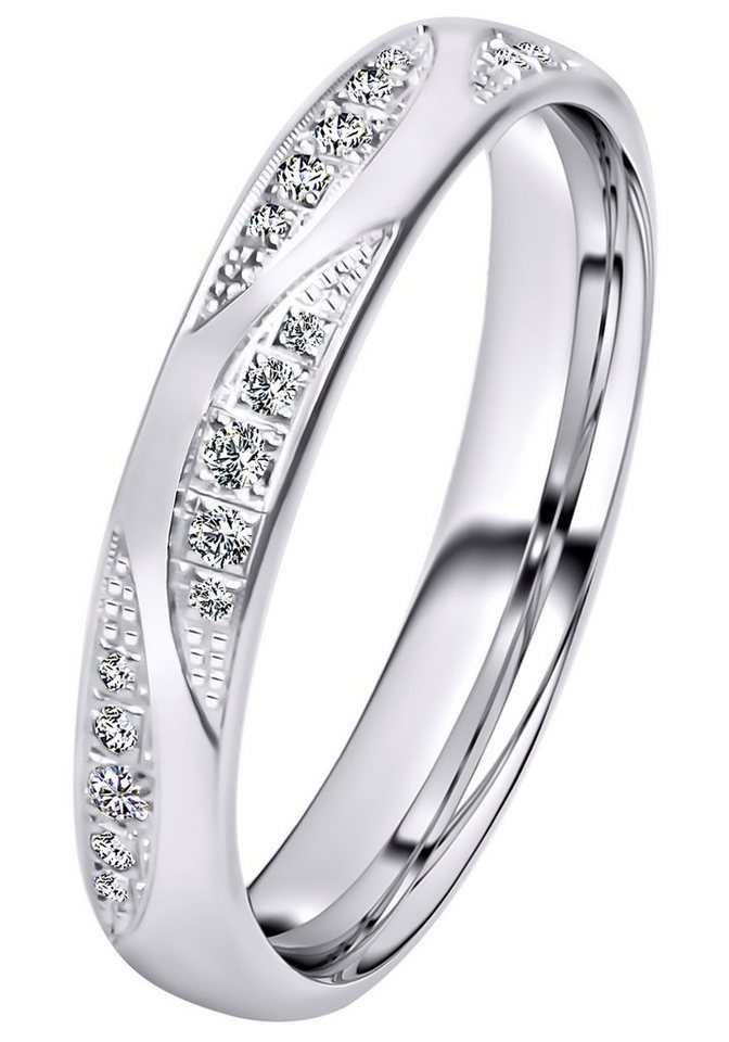 DOOSTI Trauring Schmuck Geschenk Silber 925 Trauring Ehering Partnerring LIEBE, wahlweise mit oder ohne Zirkonia – Bild 2 von 2