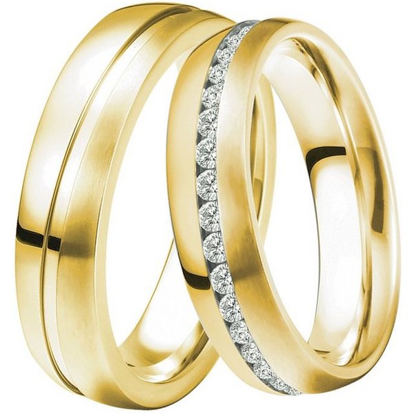 DOOSTI Trauring Schmuck Geschenk Silber 925 Trauring Ehering Partnerring LIEBE, wahlweise mit oder ohne Zirkonia