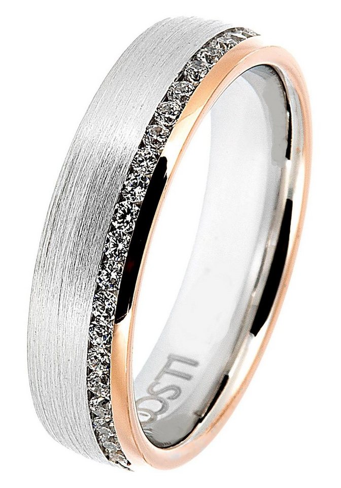 DOOSTI Trauring Schmuck Geschenk Silber 925 Trauring Ehering Partnerring LIEBE, Made in Germany - wahlweise mit oder ohne Zirkonia – Bild 2 von 2