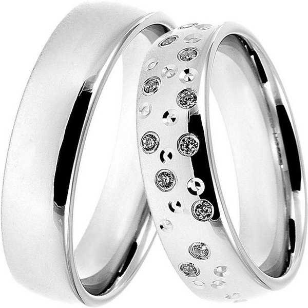 DOOSTI Trauring Schmuck Geschenk Silber 925 Trauring Ehering Partnerring LIEBE, Made in Germany - wahlweise mit oder ohne Zirkonia
