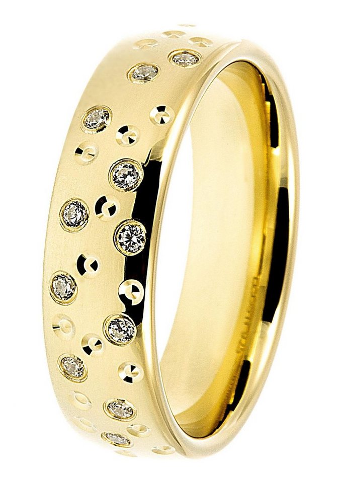 DOOSTI Trauring Schmuck Geschenk Silber 925 Trauring Ehering Partnerring LIEBE, Made in Germany - wahlweise mit oder ohne Zirkonia – Bild 2 von 2