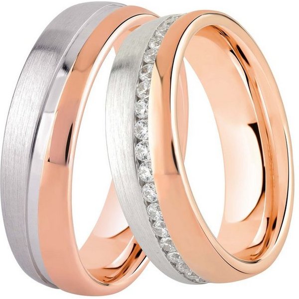 DOOSTI Trauring Schmuck Geschenk Silber 925 Trauring Ehering Partnerring LIEBE, wahlweise mit oder ohne Zirkonia