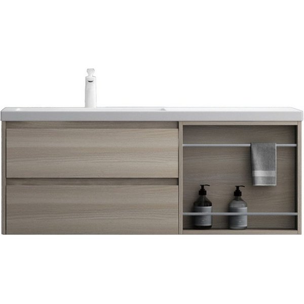 doporro Badmöbel-Set Badmöbel-Set Waschtisch Design MDF-Platte mit Melaminbeschichtung Open, Großer Stauraum, Wasser abweisend