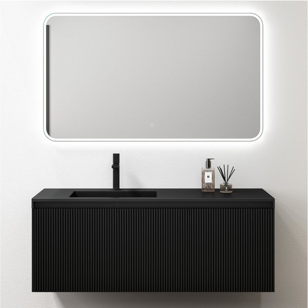 doporro Badmöbel-Set Waschtisch mit unterschrank Badmöbel 120x50x46cm große Schublade Santa, mit hochwertigen lackierten E1 MDF-Platten