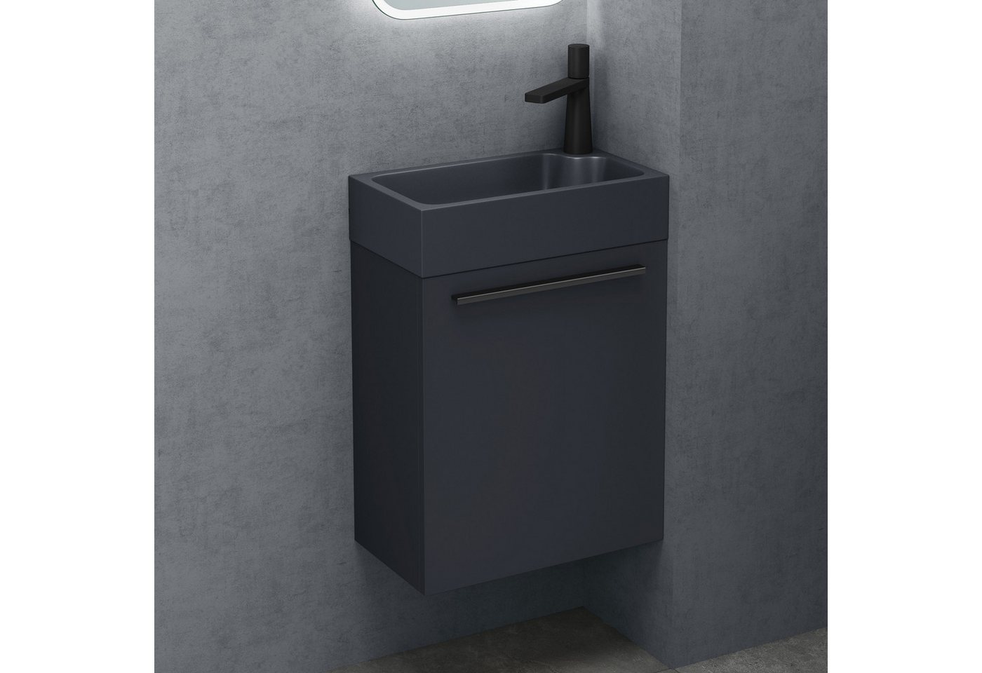 doporro Badmöbel-Set Waschtisch mit Unterschrank Soft-Close Gäste-WC 46cm Pisa – Bild 2 von 5