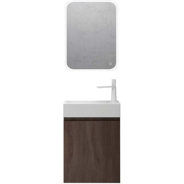doporro Badmöbel-Set Waschtisch mit Unterschrank Soft-Close 46cm Breite Wandmontage Pisa02, Holzbeschichtung