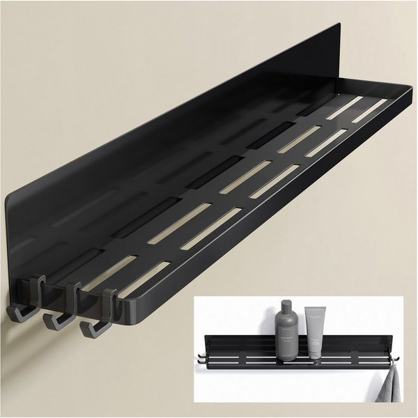 doporro Duschablage Duschregal Badezimmerablage 60cm magnetisch aus Carbonstahl Reglo-01, Magnetisch, Pulverbeschichtung