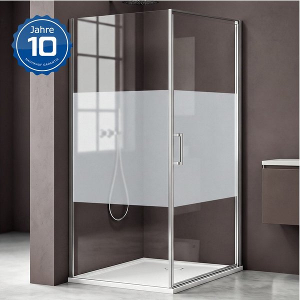 doporro Eckdusche Duschkabine 90x90cm Hebe und Senkmechanismus ESG mit Nano 195cm R36K, BxT: 80x80 cm, Einscheibensicherheitsglas, ebenerdiger Einbau möglich