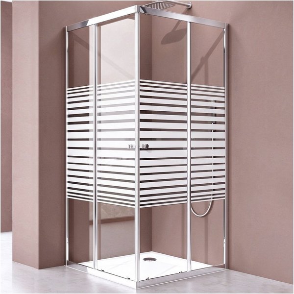 doporro Eckdusche Duschkabine Schiebetür 90x90 6mm ESG mit Nano H:190cm R16, BxT: 70x70 cm, Einscheibensicherheitsglas, ebenerdiger Einbau möglich
