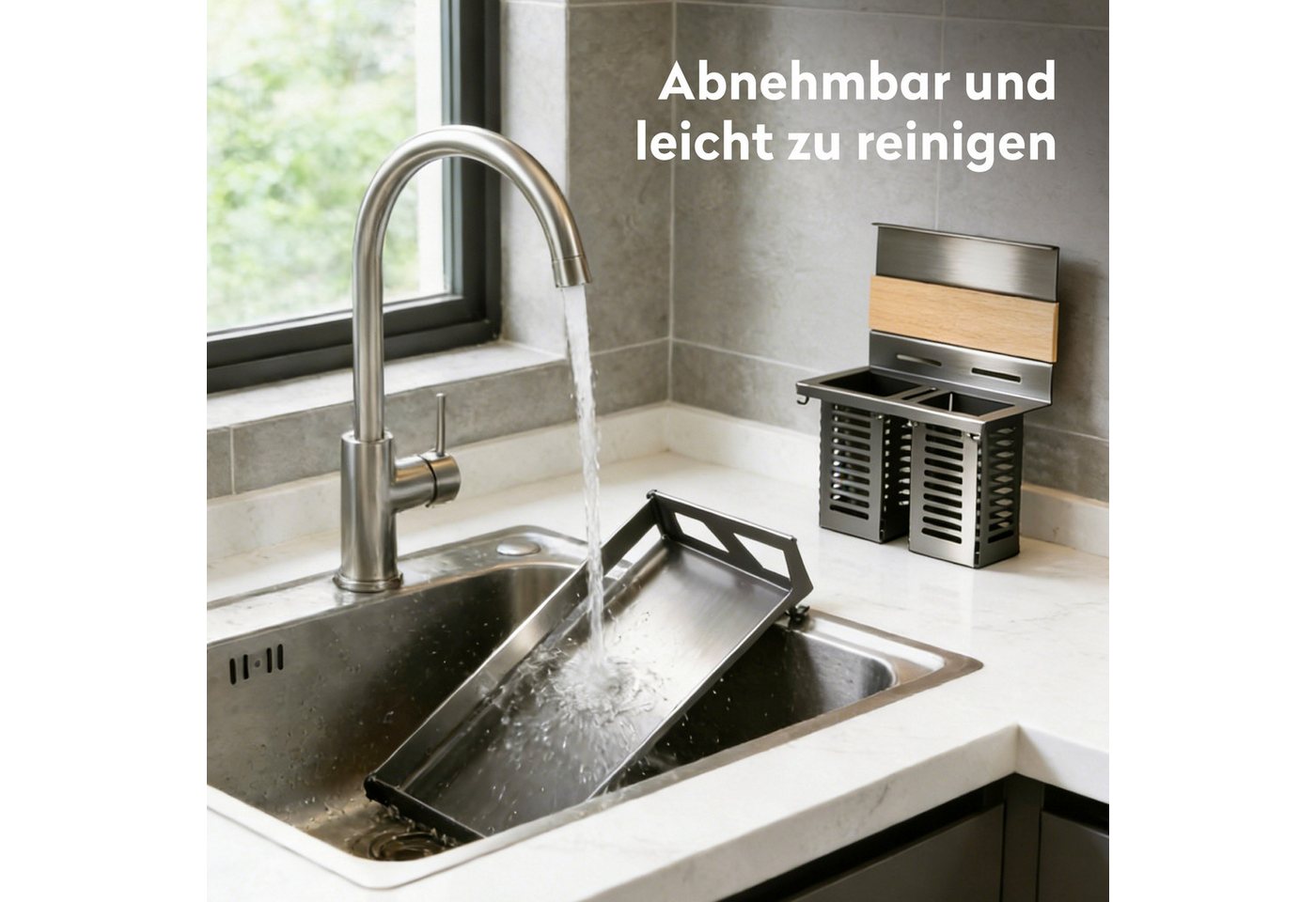 doporro Küchenregal Küchenorganizer-set Multifunktional aus Metall Wandmontage 52/82cm, 52-cm-Schiene trägt bis zu 10.5kg, 82-cm-Schiene trägt bis zu 15kg – Bild 4 von 5