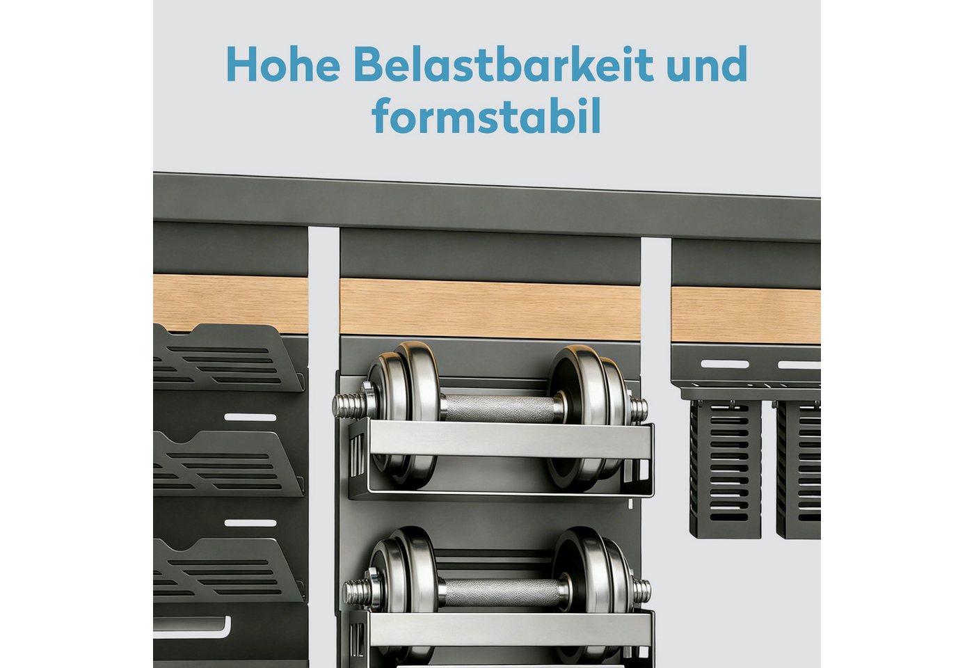 doporro Küchenregal Küchenorganizer-set Multifunktional aus Metall Wandmontage 52/82cm, 52-cm-Schiene trägt bis zu 10.5kg, 82-cm-Schiene trägt bis zu 15kg – Bild 5 von 5