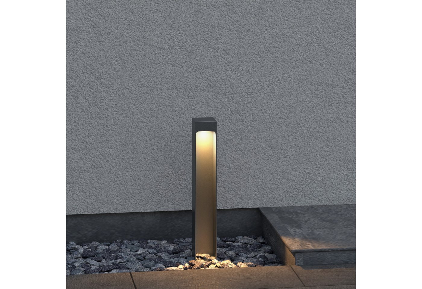 doporro LED Außen-Stehlampe Außenleuchte Gartenlampe Gartenleuchte Wegeleuchte Standleuchte BL, Warmweiß – Bild 2 von 5