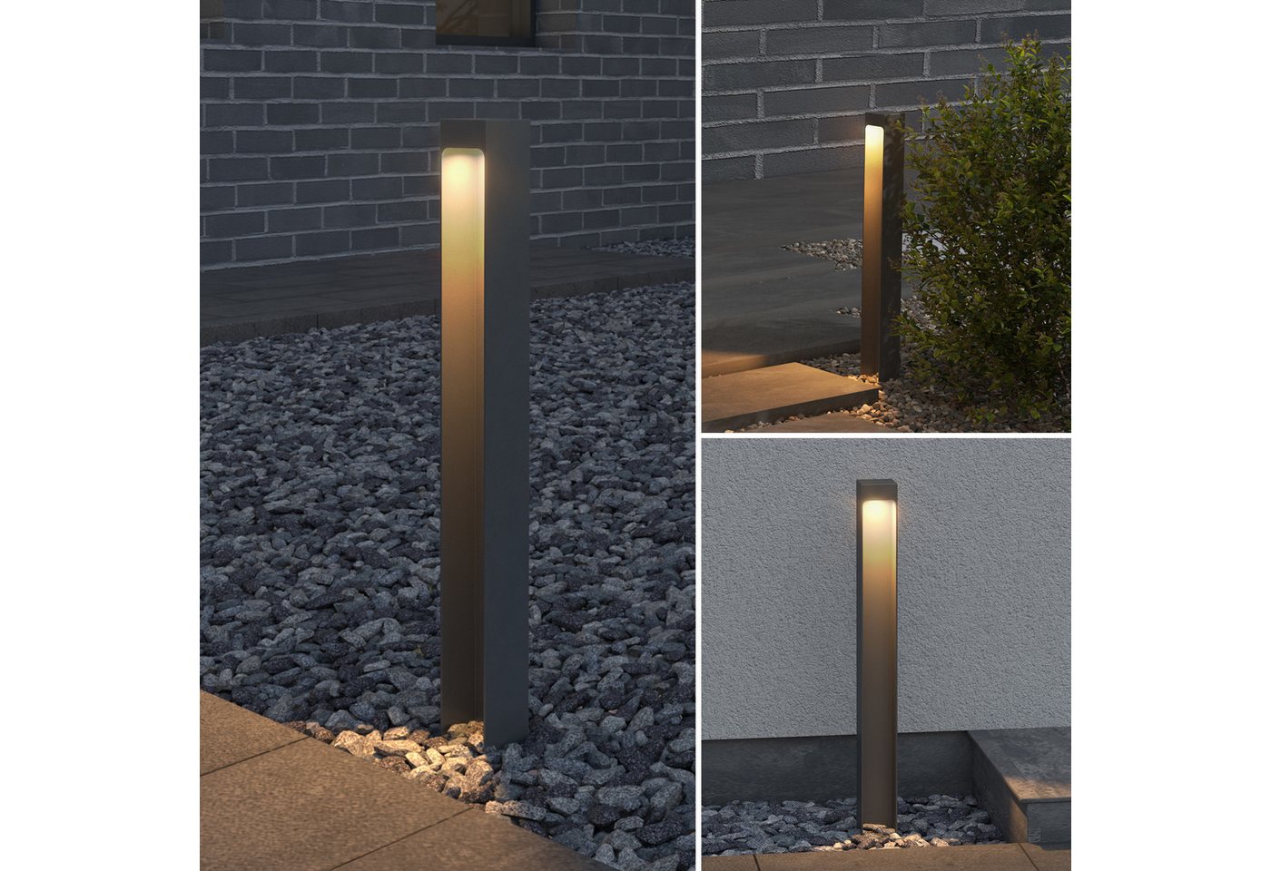 doporro LED Außen-Stehlampe Außenleuchte Gartenlampe Gartenleuchte Wegeleuchte Standleuchte BL, Warmweiß – Bild 3 von 5