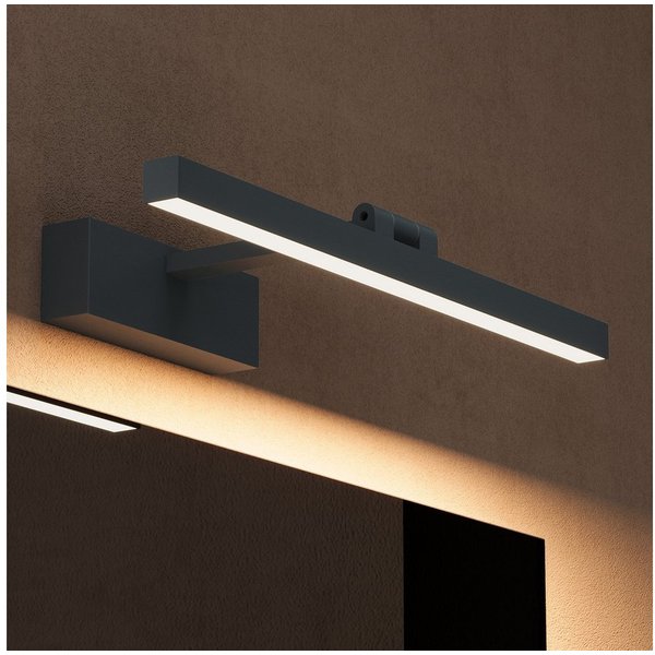 doporro LED Spiegelleuchte Wandleuchte LED-Spiegellampe 40/60cm 9W/14W RA≥80 Strahlenschön, 180° drehbar, E27-Sockel, wasserfest