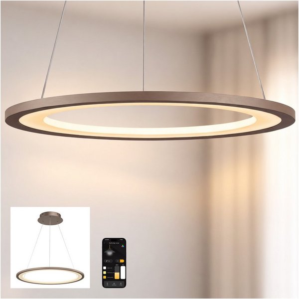 doporro Pendelleuchte Pendellampe Hängeleuchte höhenverstellbar stufenlos dimmbar Luvina01, Farbtemperatur von 3000–6000K einstellbar, LED-Pendellampe