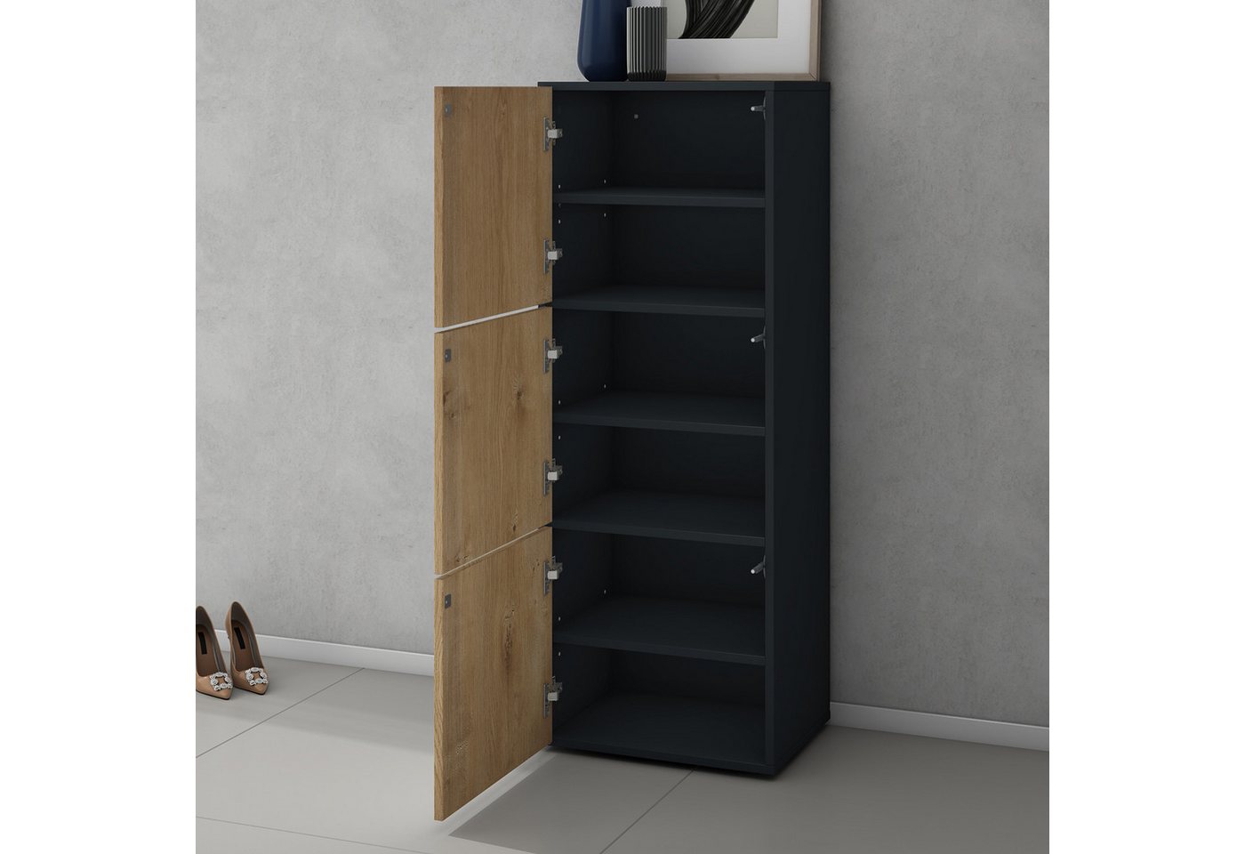 doporro Schuhschrank Schuhregal Schuhkipper mit 3 Fächern BTH:45x36x120cm Schuhschrank02 – Bild 3 von 5