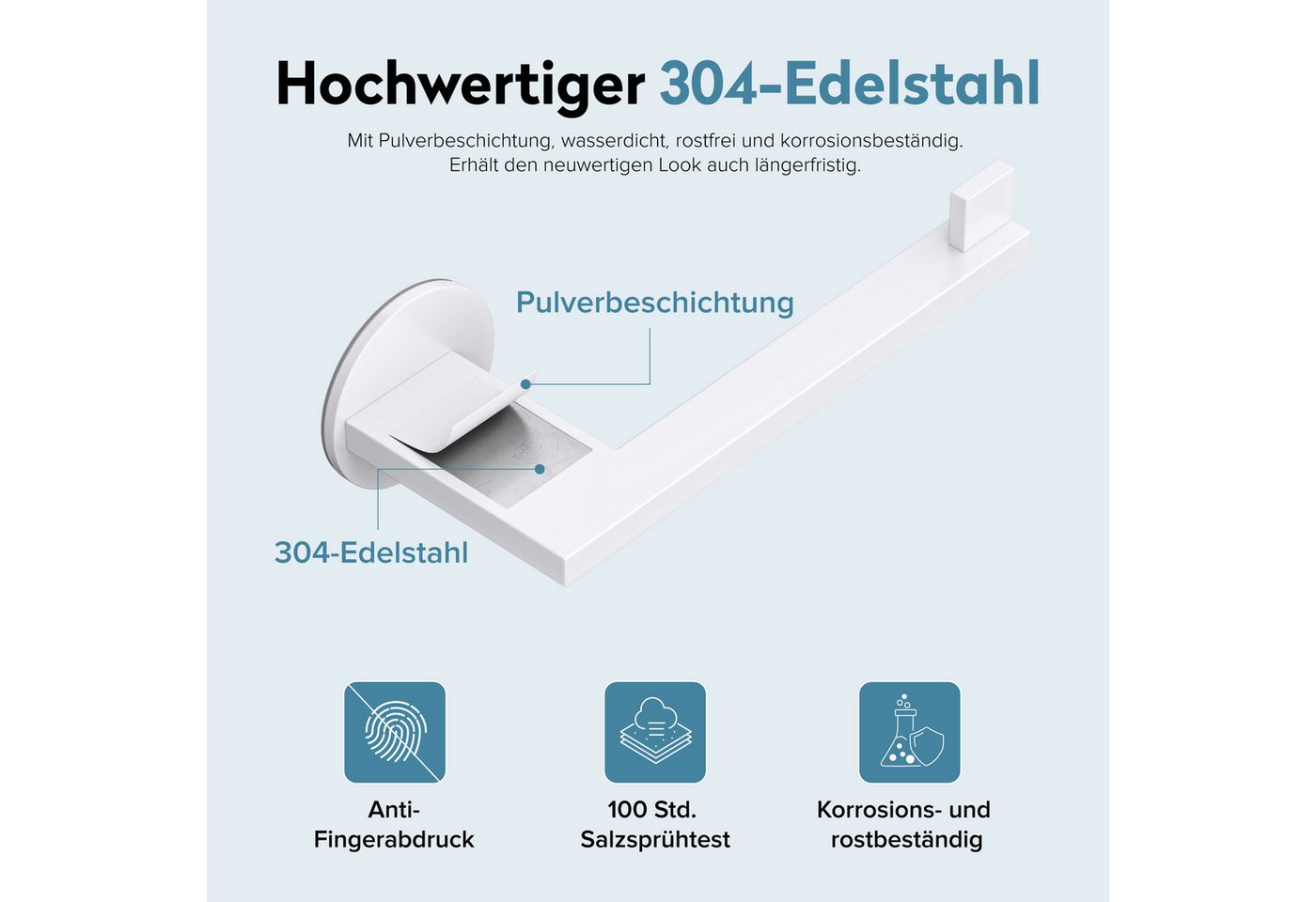 doporro Toilettenpapierhalter Klopapierhalter Moderner Klorollenhalter aus Edelstahl Lino-04, Hochwertiger 304 Edelstahl, rutschfeste Konstruktion – Bild 3 von 5