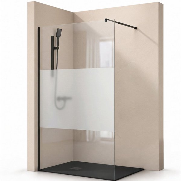 doporro Walk-in-Dusche Duschwand Duschkabine Duschabtrennung ESG-Glas mit NANO H: 200cm, Einscheibensicherheitsglas