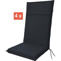 doppler Auflage "LIFE" für Hochlehner, 4er-Pack, 119x48x4 cm, Polyester, anthrazit