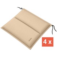 doppler Sitzkissen "CITY" mit Längssteppung, 4er-Pack, 48x48x6 cm, Polyester, sand
