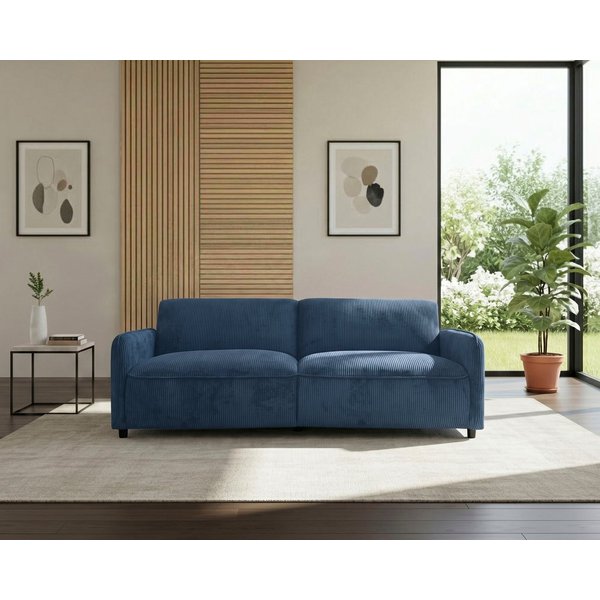 Dorel Home 3-Sitzer Allie Curved Schlafsofa 209 cm, Bettfunktion (110/190), verstellbare Rückenlehne, Cord u. Velours