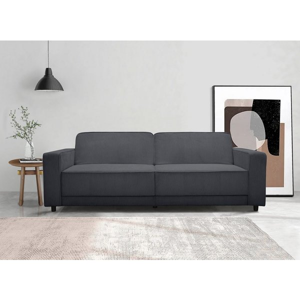 Dorel Home 3-Sitzer ALLIE Schlafsofa 225 cm, Bett-Funktion (108/190cm), trendiger Cord o. pflegeleichter Velours