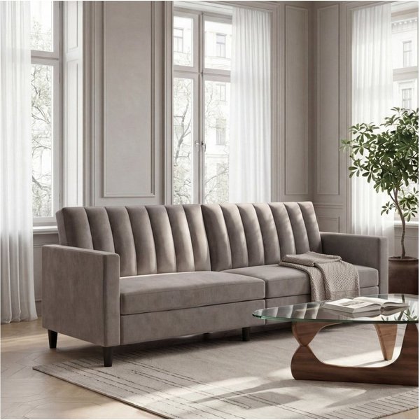 Dorel Home 3-Sitzer Celine, Rückenlehne 2-teilig und 3-fach verstellbar, Sitzhöhe 43 cm