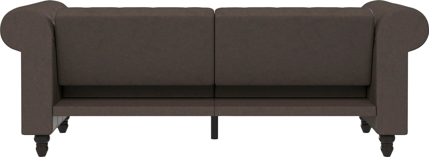 Dorel Home 3-Sitzer Felix, Schlafsofa 236 cm, (Liegefläche 108x190cm), Rückenlehne, 3-fach verstellbar, Velours, Kunstleder, Luxus-Microfaser Vintage – Bild 5 von 5