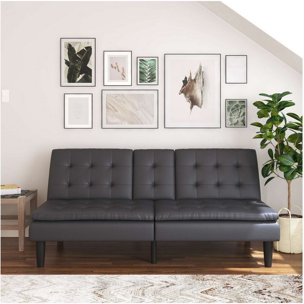 Dorel Home Schlafsofa MAINE, Kinosofa mit Relax- und Bettfunktion, 2 Getränkehalter, Liegefläche 190 x 110 cm, Webstoff und Kunstleder