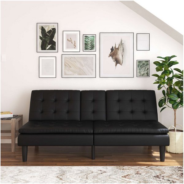 Dorel Home Schlafsofa MAINE, Kinosofa mit Relax- und Bettfunktion, 2 Getränkehalter, Liegefläche 190 x 110 cm, Webstoff und Kunstleder