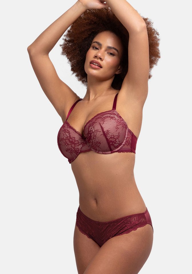 Dorina Bügel-BH Chloe (2er Pack) vorgeformte leicht gepolsterte Cups, florale Spitze, tiefer Ausschnitt – Bild 4 von 5