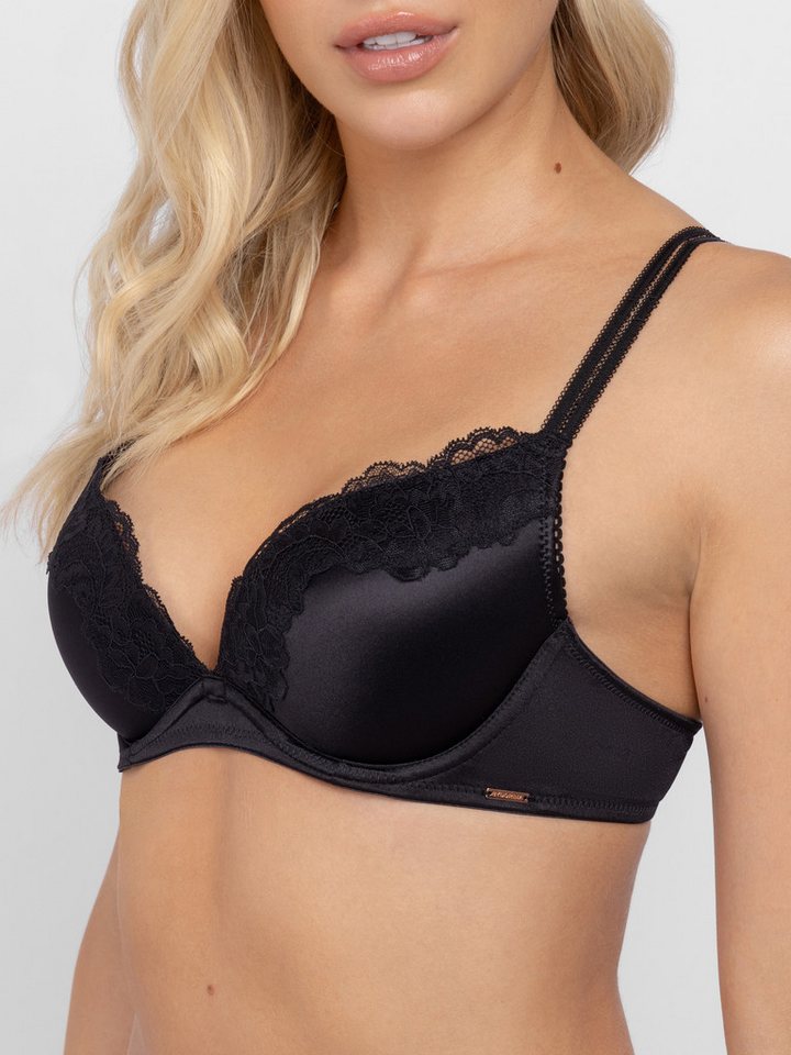 Dorina Push-up-BH Origins Shiny Micro (2er Pack) vorgeformte Cups, Spitzendetails, Doppelträger vorn – Bild 2 von 5
