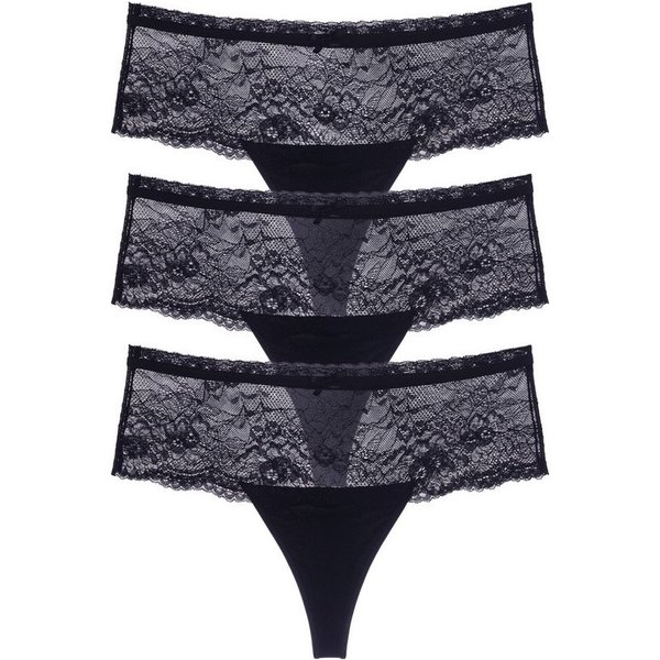 Dorina Tanga (3er Pack) mit Spitzendetails