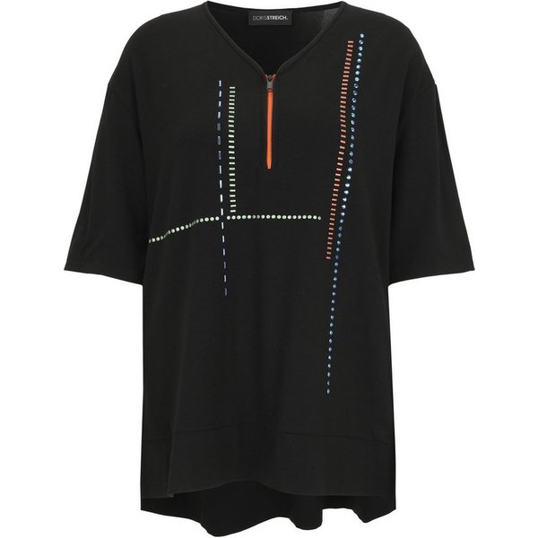 Doris Streich Longbluse mit Metallplättchen-Motiv