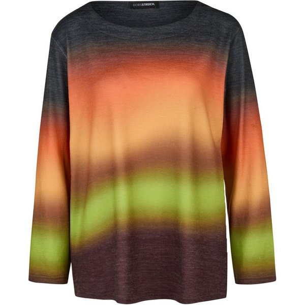Doris Streich Rundhalsshirt mit Farbablauf aus Wirkware