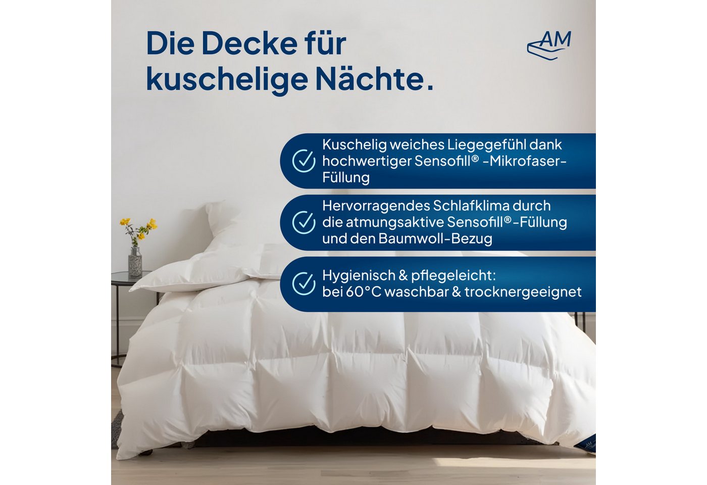 DormiGood Microfaserbettdecke Weiche Premium Bettdecke, Ganzjahresdecke, Allergiker geeignet, 135x200 cm – Bild 3 von 5