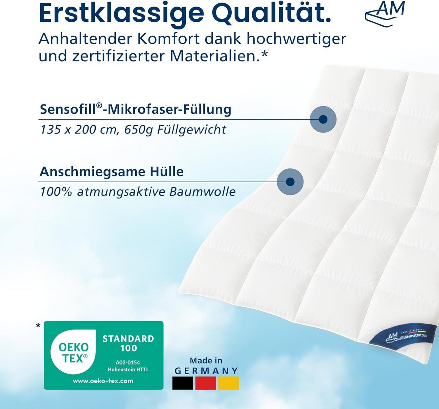 DormiGood Microfaserbettdecke Weiche Premium Bettdecke, Ganzjahresdecke, Allergiker geeignet, 135x200 cm – Bild 4 von 5