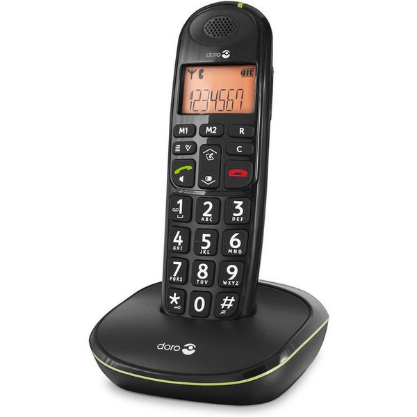 Doro PhoneEasy 100w Schnurloses DECT-Telefon (Mobilteile: 1, Hörgerätekompatibel)