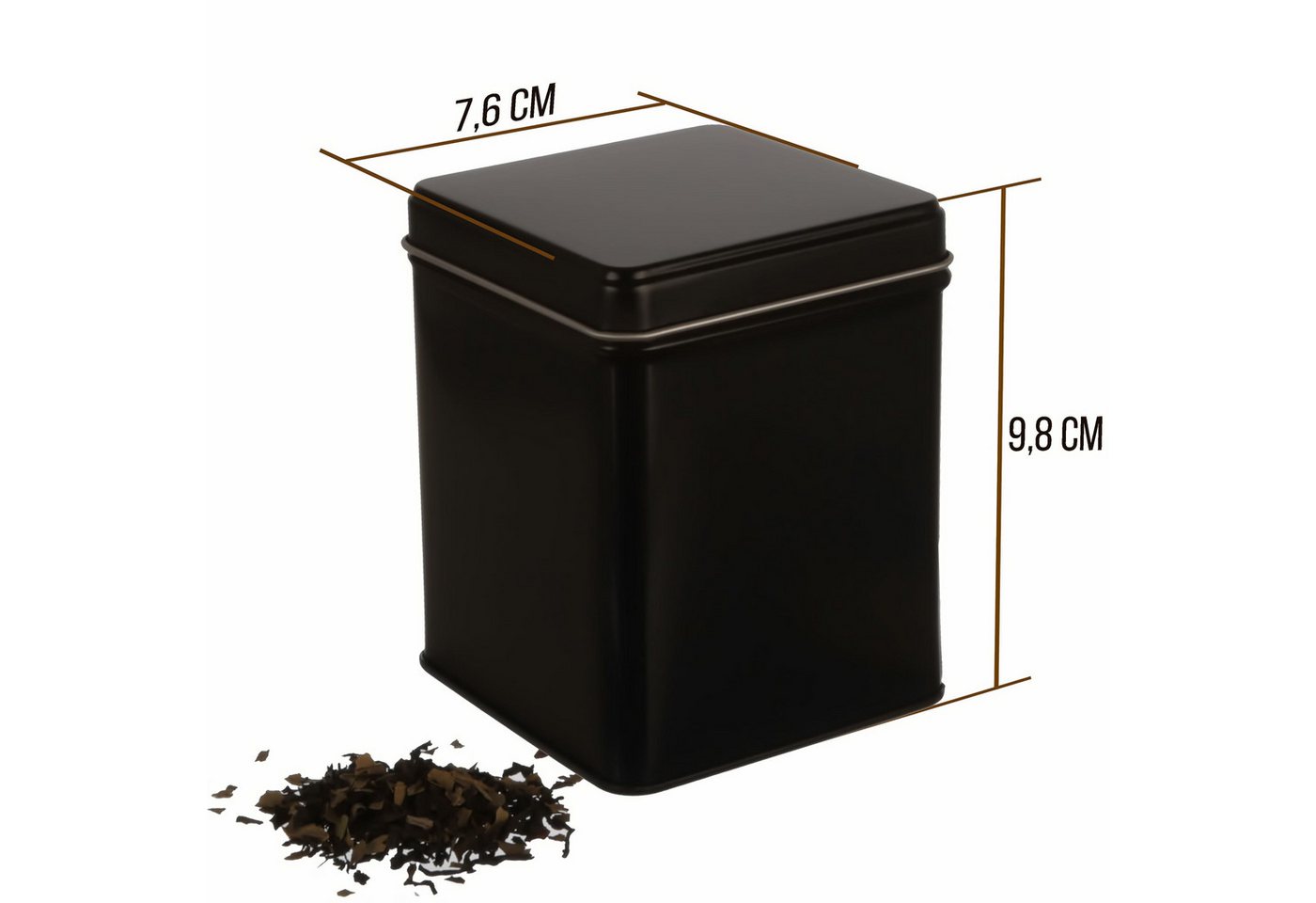 DOSENRITTER Teedose WATSON, (6-tlg., Schwarz eckig), Aromadicht, Stapelbar – Bild 2 von 5