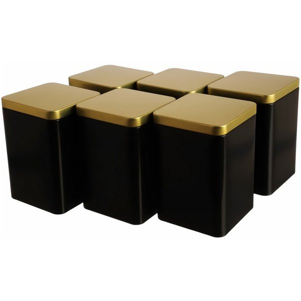 DOSENRITTER Vorratsdose GOLDI, (6-Set), Schwarz-Gold